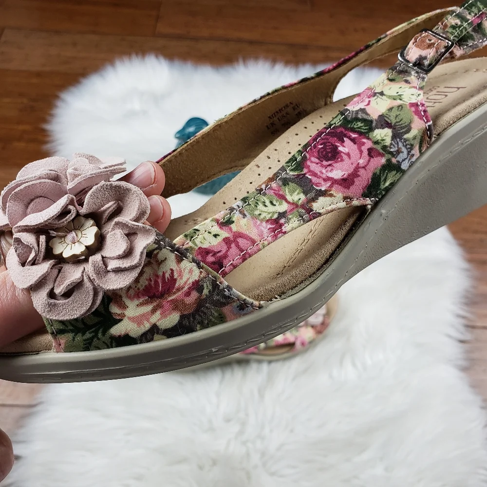 Hotter mimosa floral wedge sandal 7.5